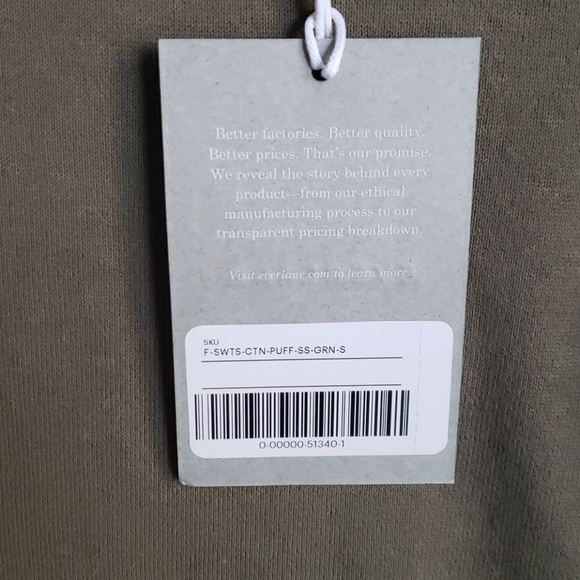 NWT Everlane Lightweight French Terry Puff Tee - Picture 4 of 8
